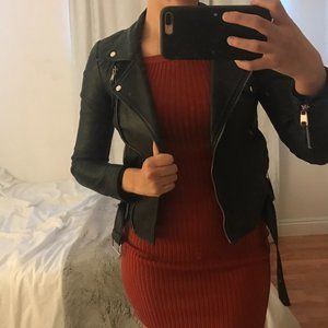 Zara genuine leather moto jacket size XS